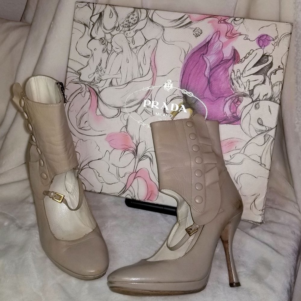 PRADA Fairy Collection Ruffled Spats w/ Box